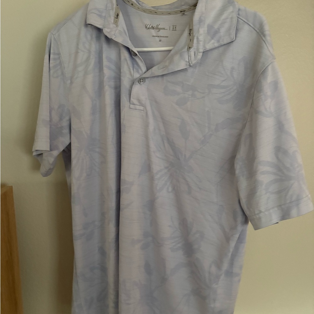 Walter Hagen Light Blue Floral Polo Shirt
